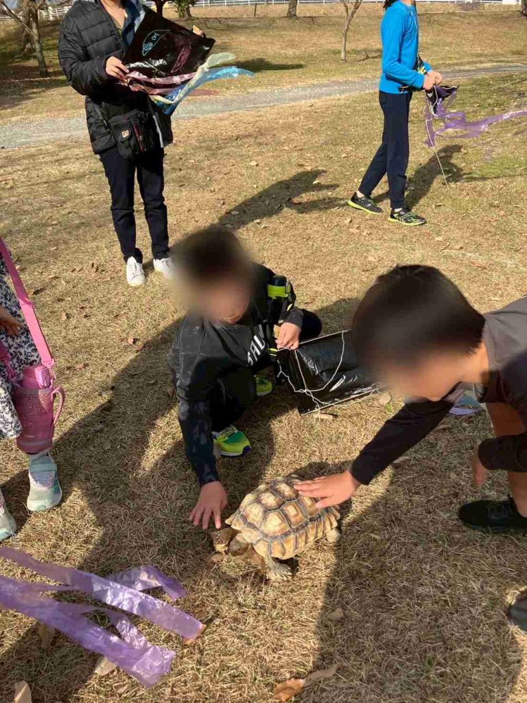 スタッフと一緒に活動する様子